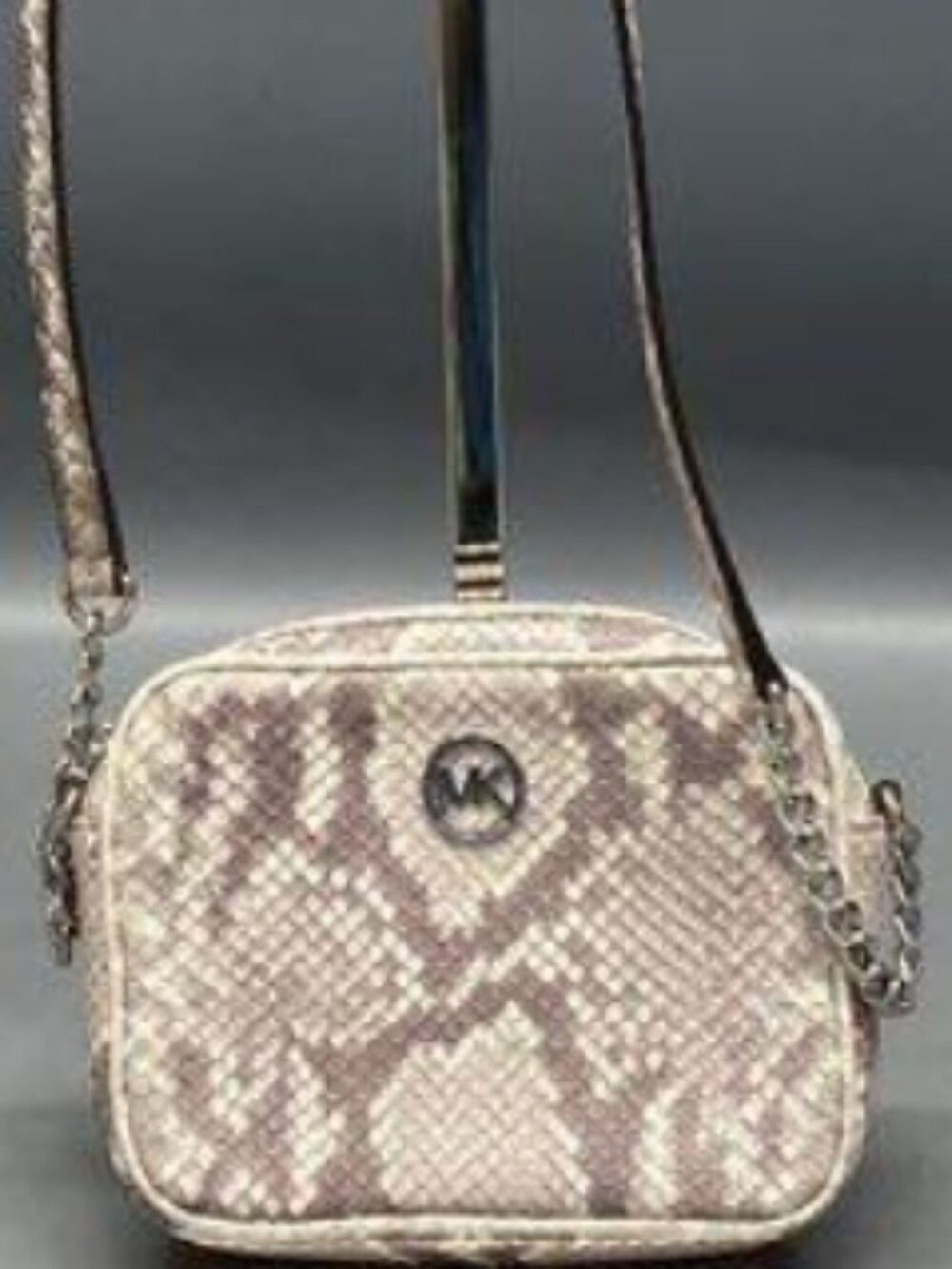 Michael Kors Fulton Small Crossbody Bag | Gray & White Snakeskin